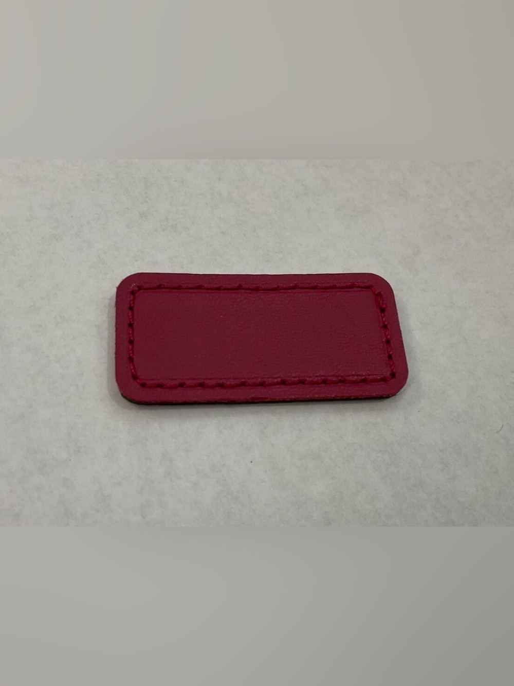 NEW Tumi Extra Small 2.0” x 15/16” Leather Monogram Patch - SOLID FUCHSIA PINK
